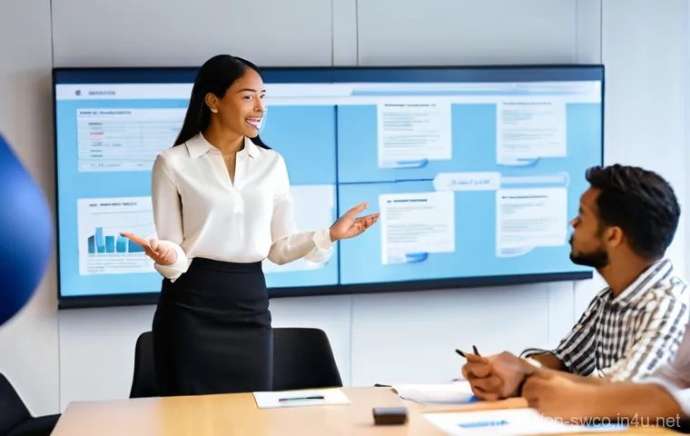 수영강사 이직 준비 방법 - **Prompt:** A diverse group of young adults, led by a dynamic female professional in her late 20s, a...